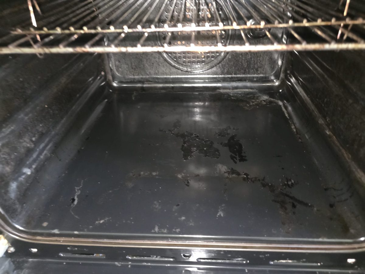 Oven interior after deep clean